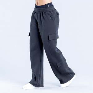 Dámské Jogger Kalhoty DFYNE Lanyi Edit Wide Leg Cargo Černé | KGPAYE315