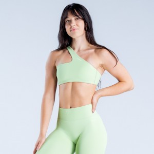 Dámské Sportovní Podprsenka DFYNE Lanyi Edit One Shoulder Zelene | EKSFYR631