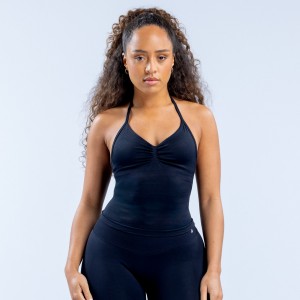 Dámské Top DFYNE Impact Longline Strappy Černé | JPOUBQ970
