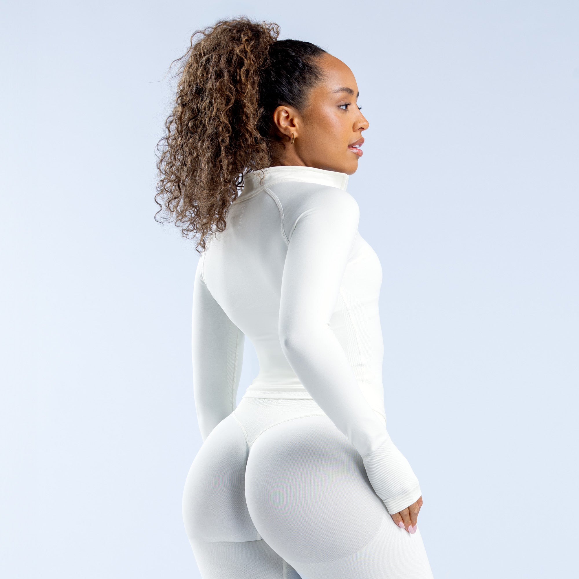 Dámské Bundy DFYNE Impact Half Zippy Bílé | FYLQKO485