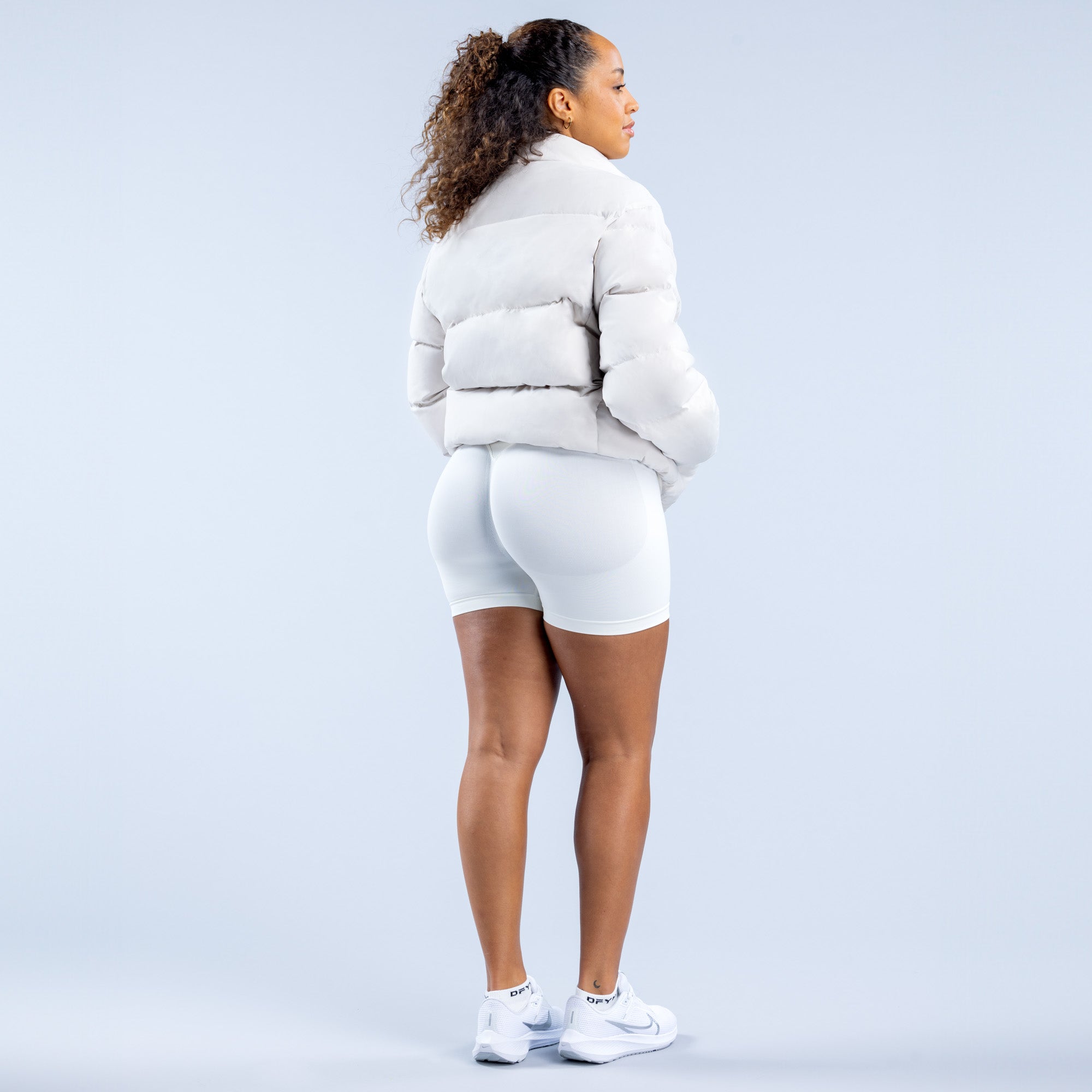 Dámské Bundy DFYNE Revive Short Down Bílé | JQHLGC129