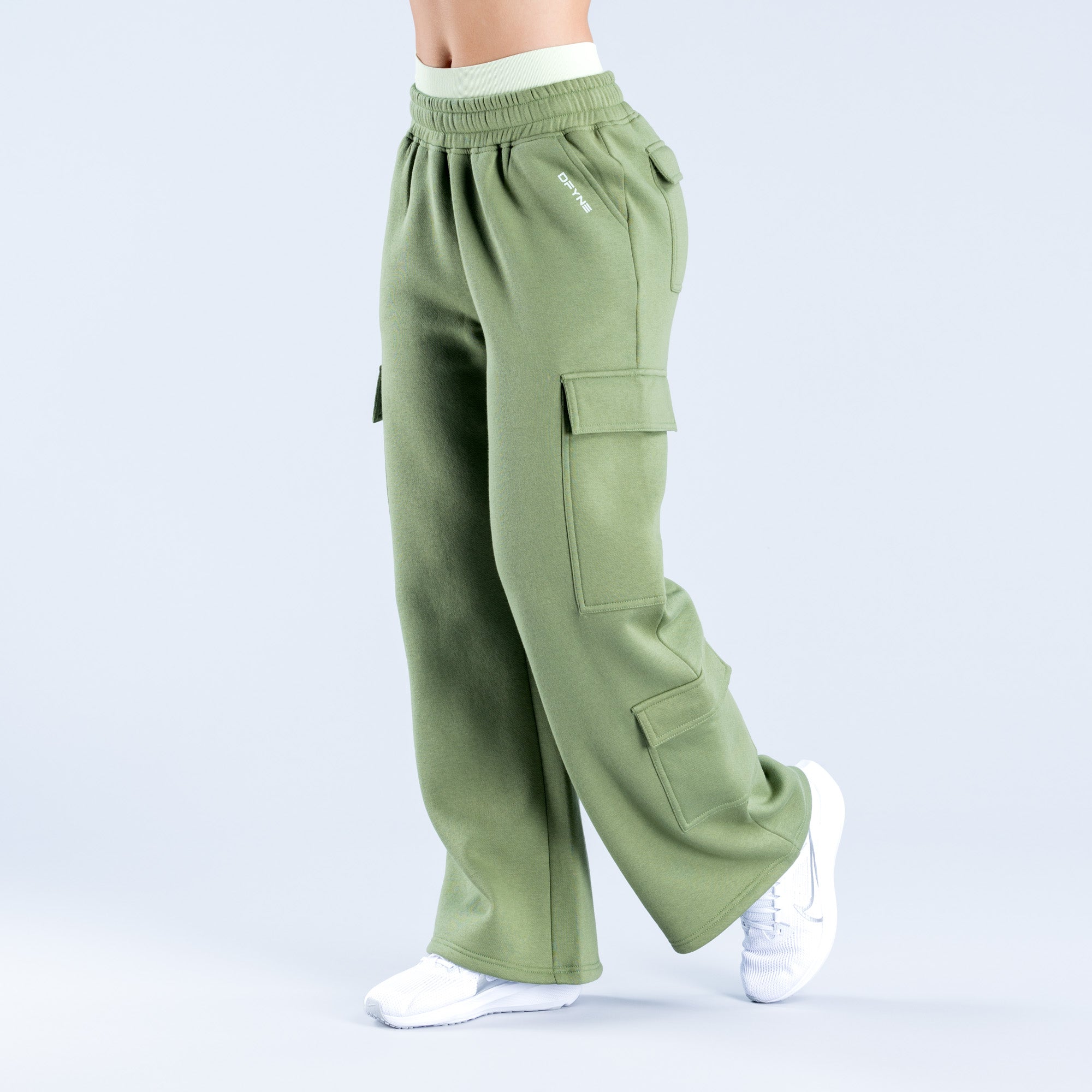 Dámské Jogger Kalhoty DFYNE Lanyi Edit Wide Leg Cargo Tmavě Zelene | SZNDMQ876