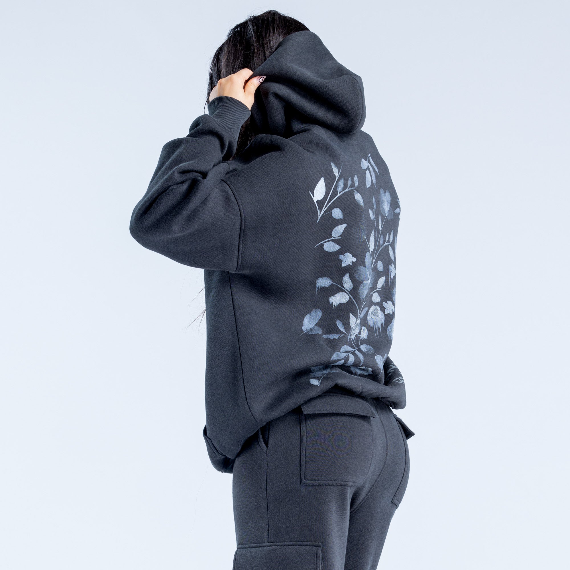 Dámské Mikina s Kapucí DFYNE Lanyi Edit Oversized Černé | JTEDLY185