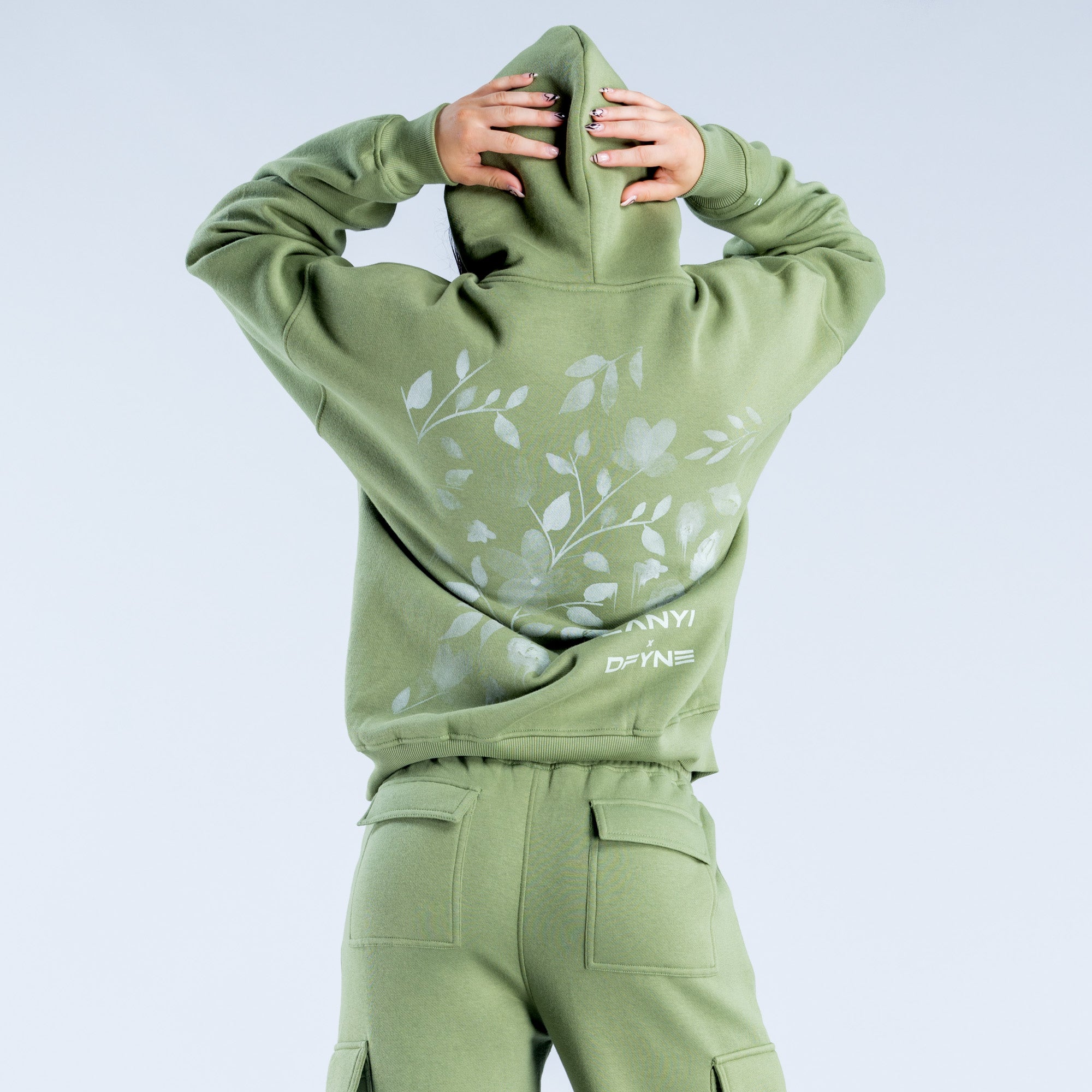 Dámské Mikina s Kapucí DFYNE Lanyi Edit Oversized Tmavě Zelene | VWXBYD231