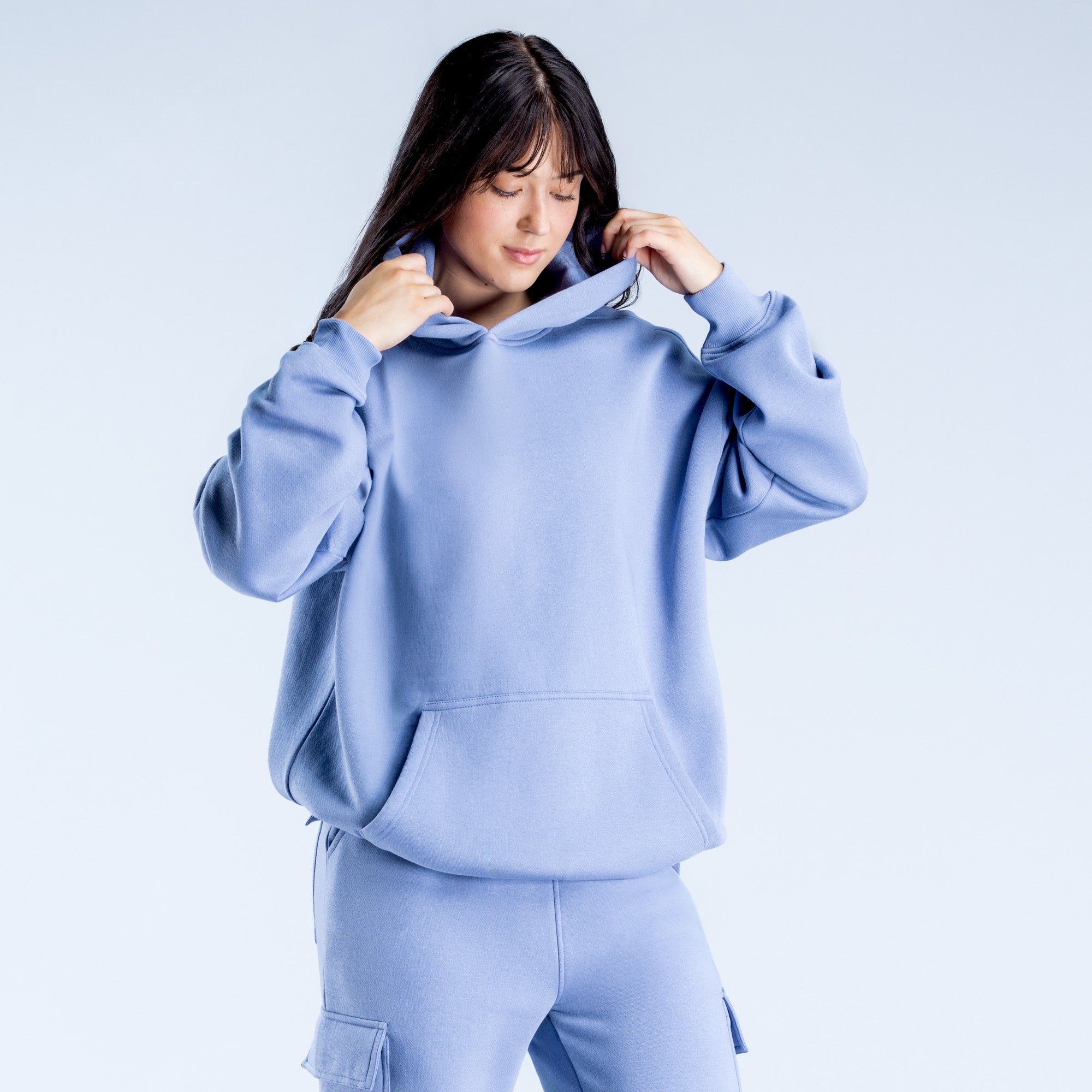 Dámské Mikina s Kapucí DFYNE Lanyi Edit Oversized Blankyt | JCIXUO834
