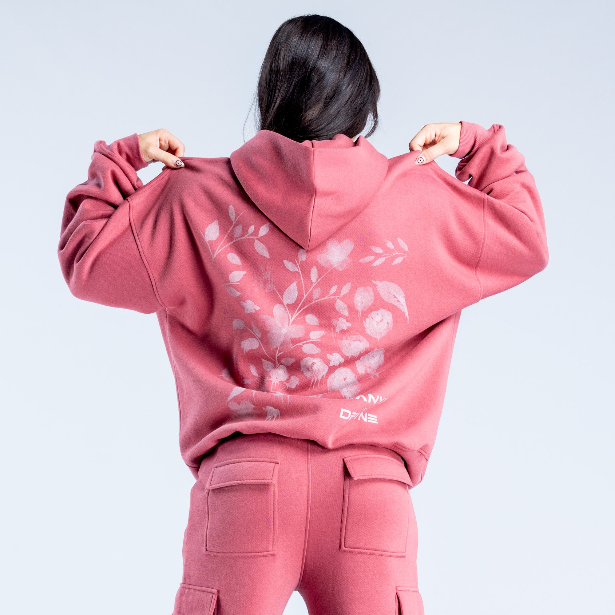 Dámské Mikina s Kapucí DFYNE Lanyi Edit Oversized Tmavě Růžové | PARXUD795