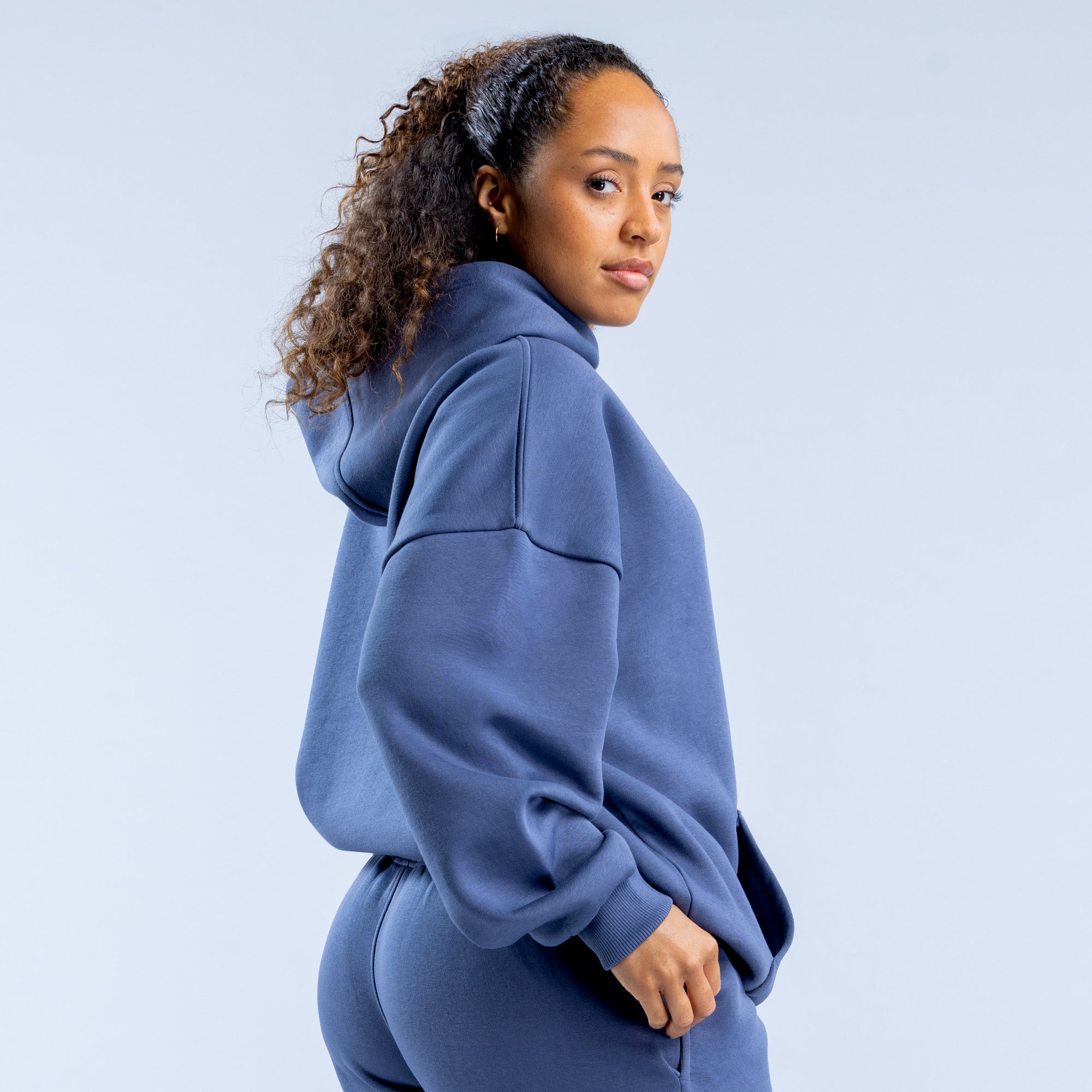 Dámské Mikina s Kapucí DFYNE Revive Heavy Weight Tmavě Blankyt | ASTZBY139