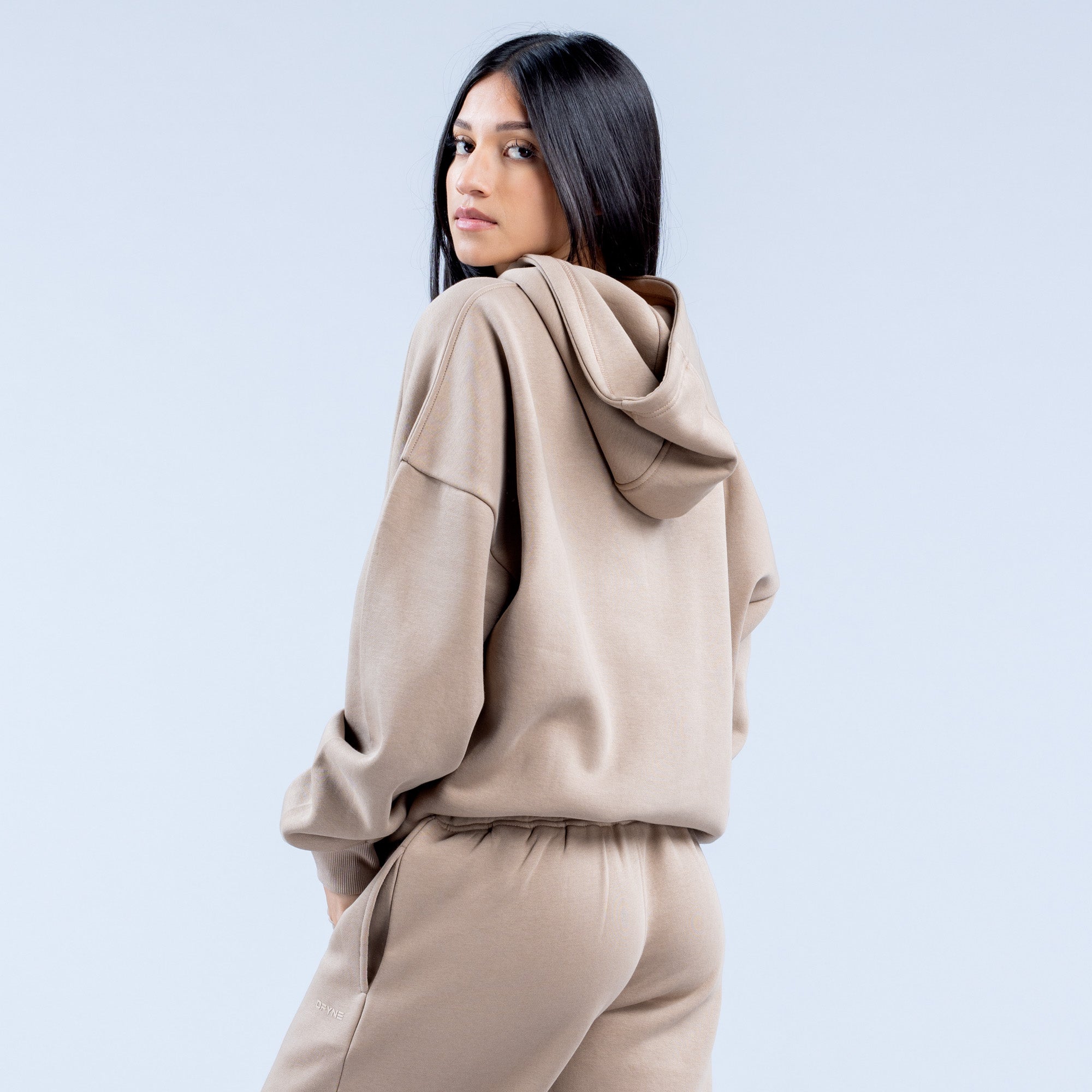 Dámské Mikina s Kapucí DFYNE Revive Heavy Weight Béžový | DTQJIN089