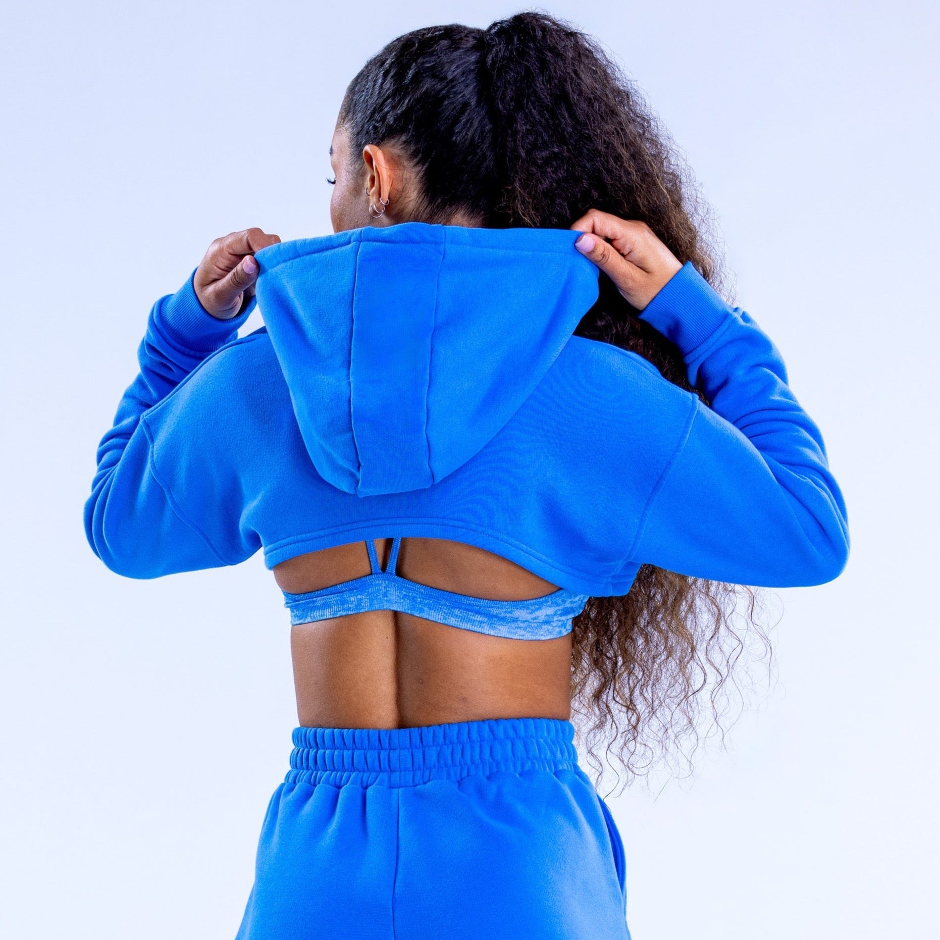 Dámské Mikina s Kapucí DFYNE Revive Super Crop Blankyt | PCRWIL014