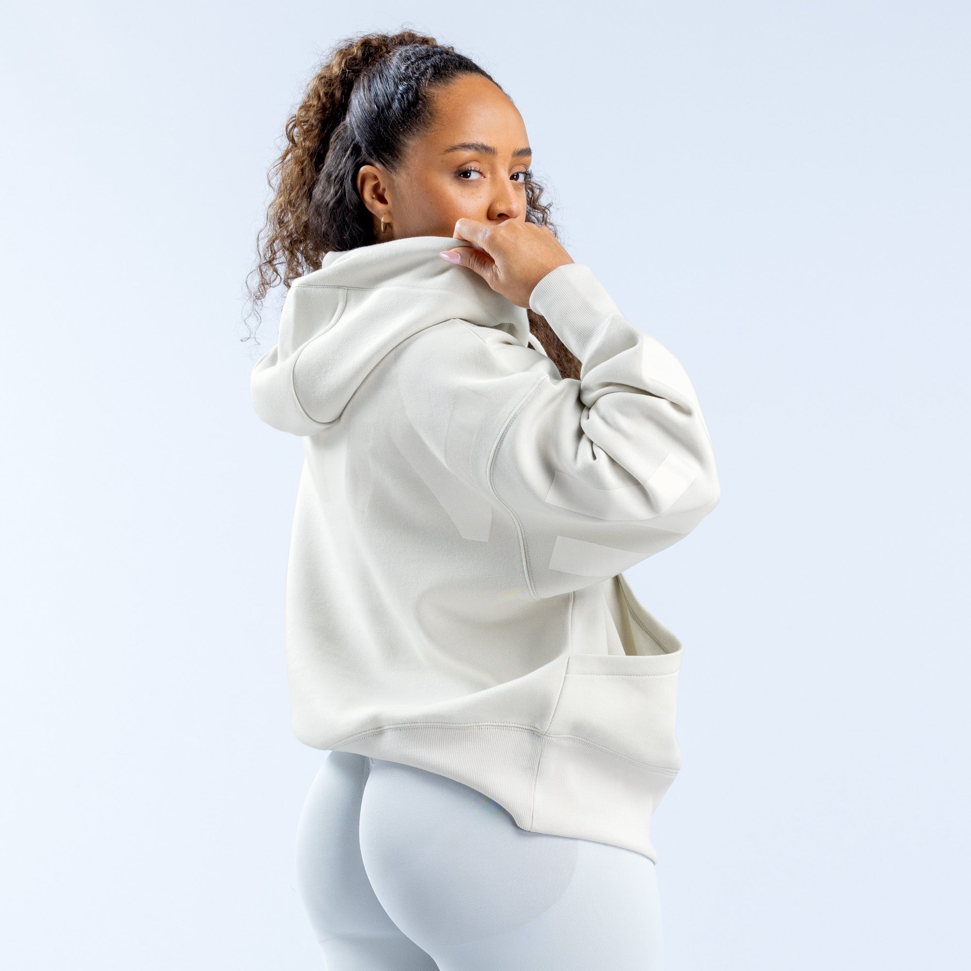 Dámské Mikina s Kapucí DFYNE Signature Bílé | PGRUAE965