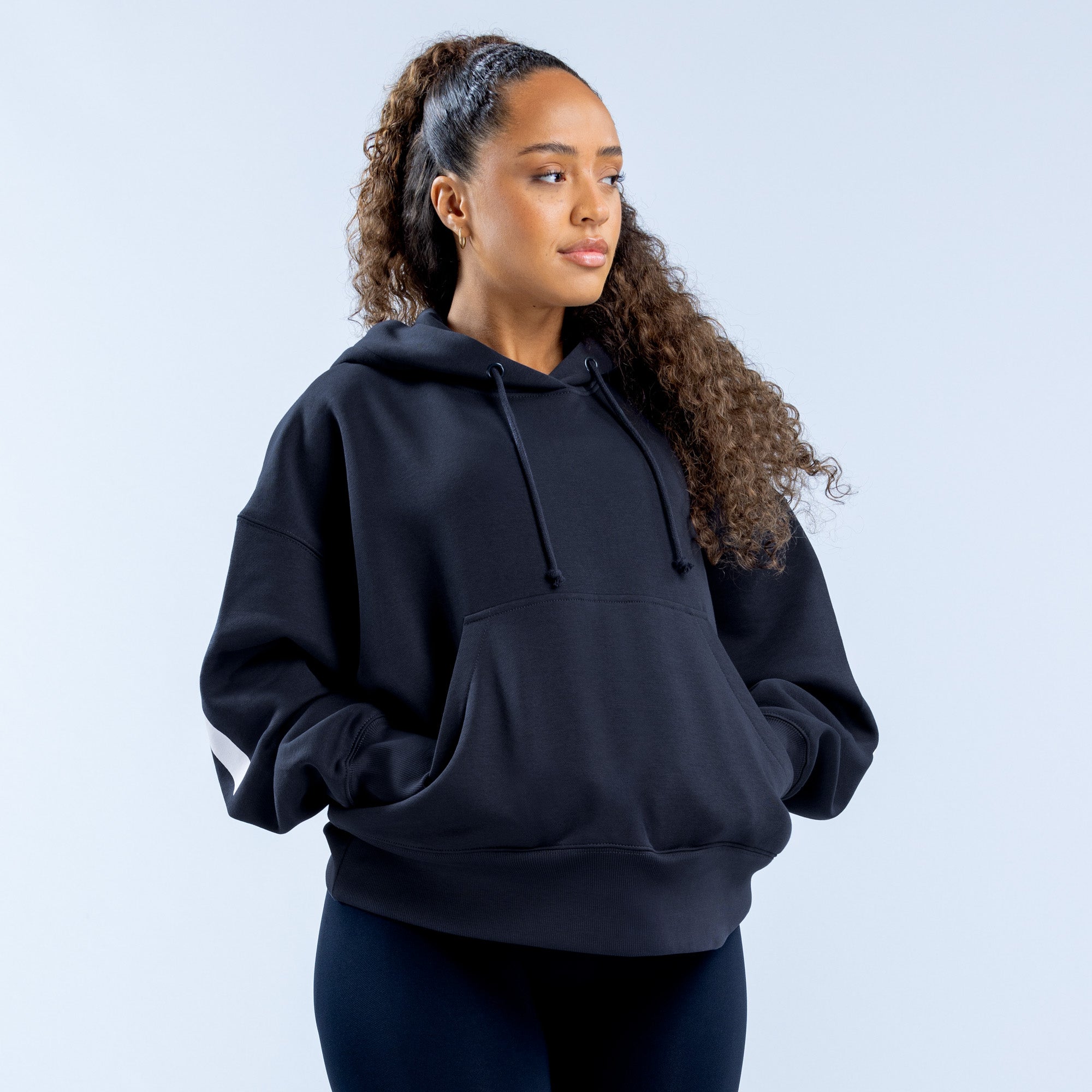 Dámské Mikina s Kapucí DFYNE Signature Černé | GFPQLI823