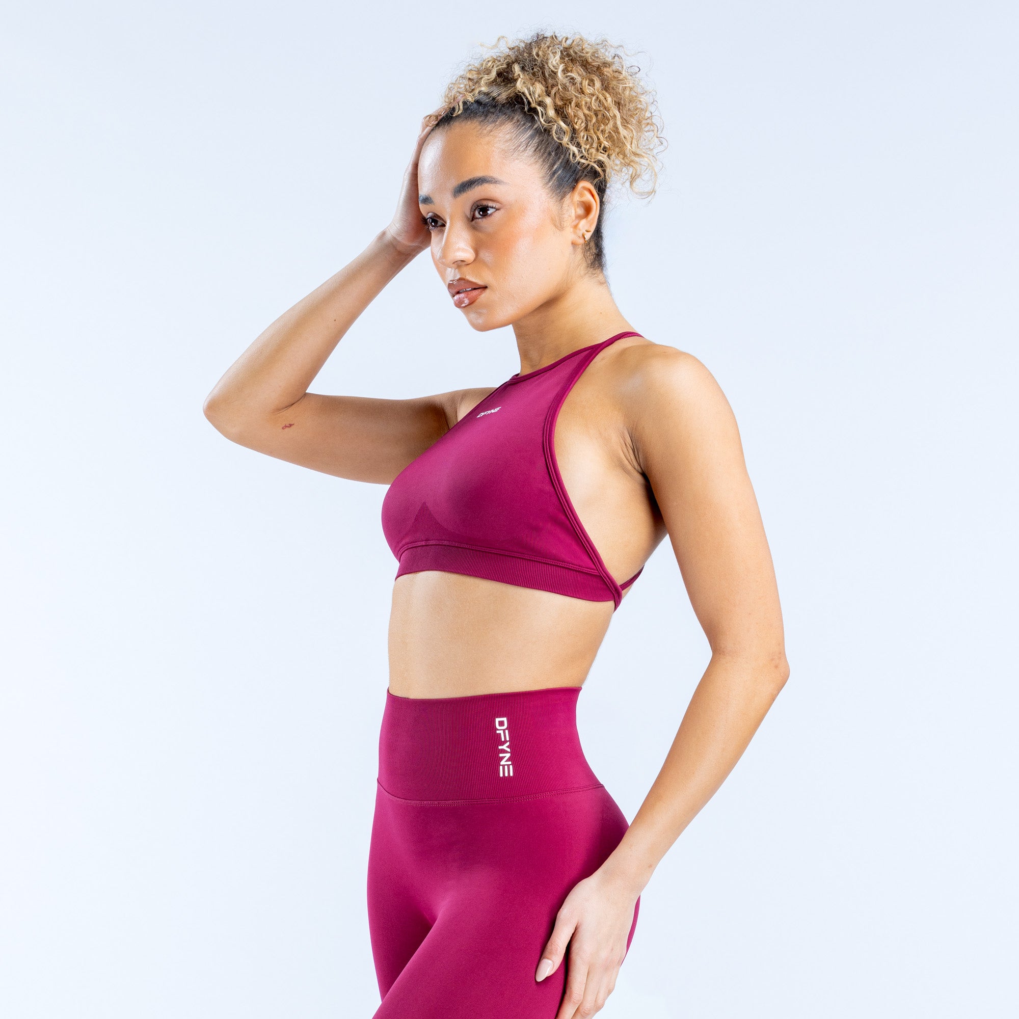Dámské Sportovní Podprsenka DFYNE Dynamic High Neck Backless Fuchsie | SRUPWD567
