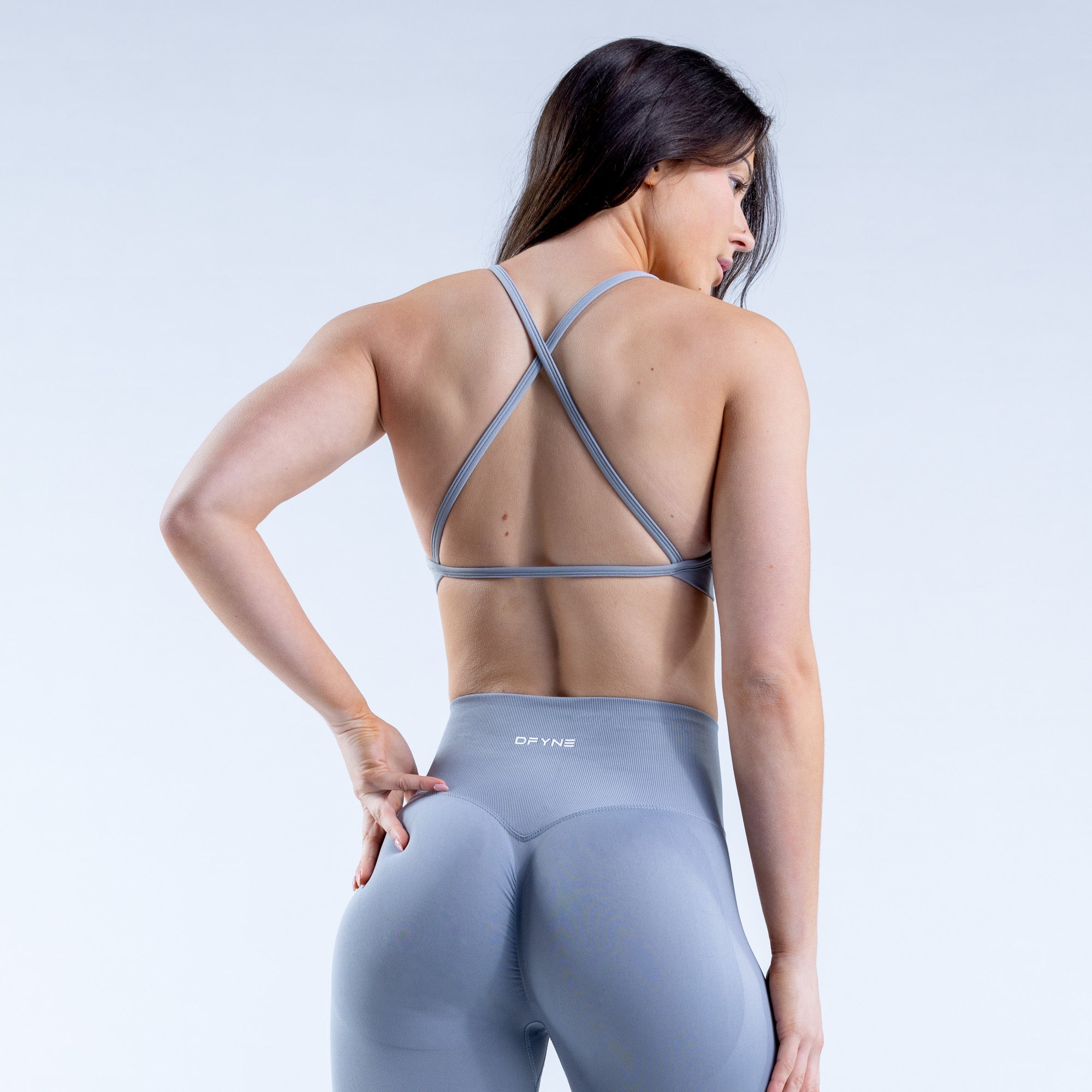 Dámské Sportovní Podprsenka DFYNE Dynamic High Neck Backless Světle Šedé | IDPVQN978