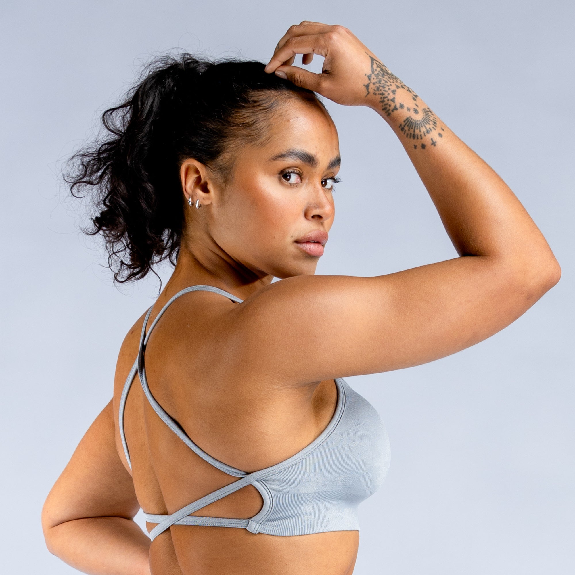 Dámské Sportovní Podprsenka DFYNE Dynamic Mist Backless Světle Šedé Bílé | YBHFZW274