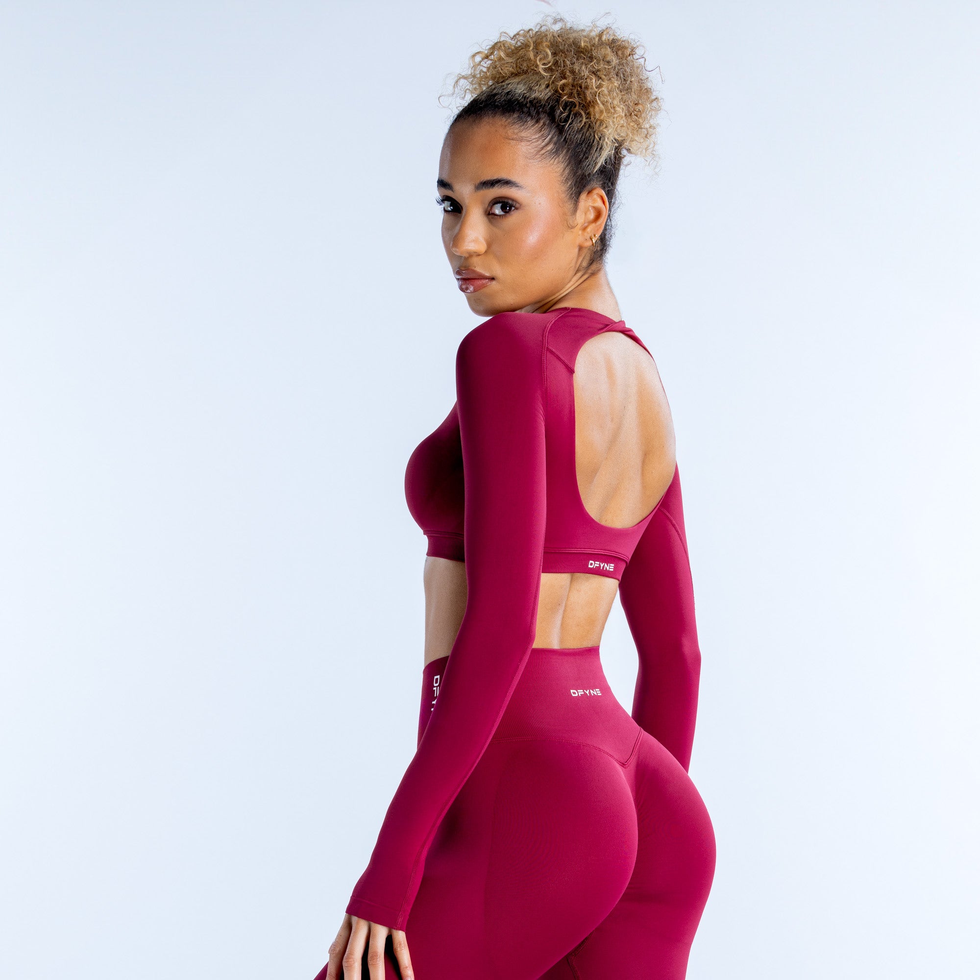 Dámské Top DFYNE Dynamic Long Sleeve Crop Fuchsie | RWPUMO759