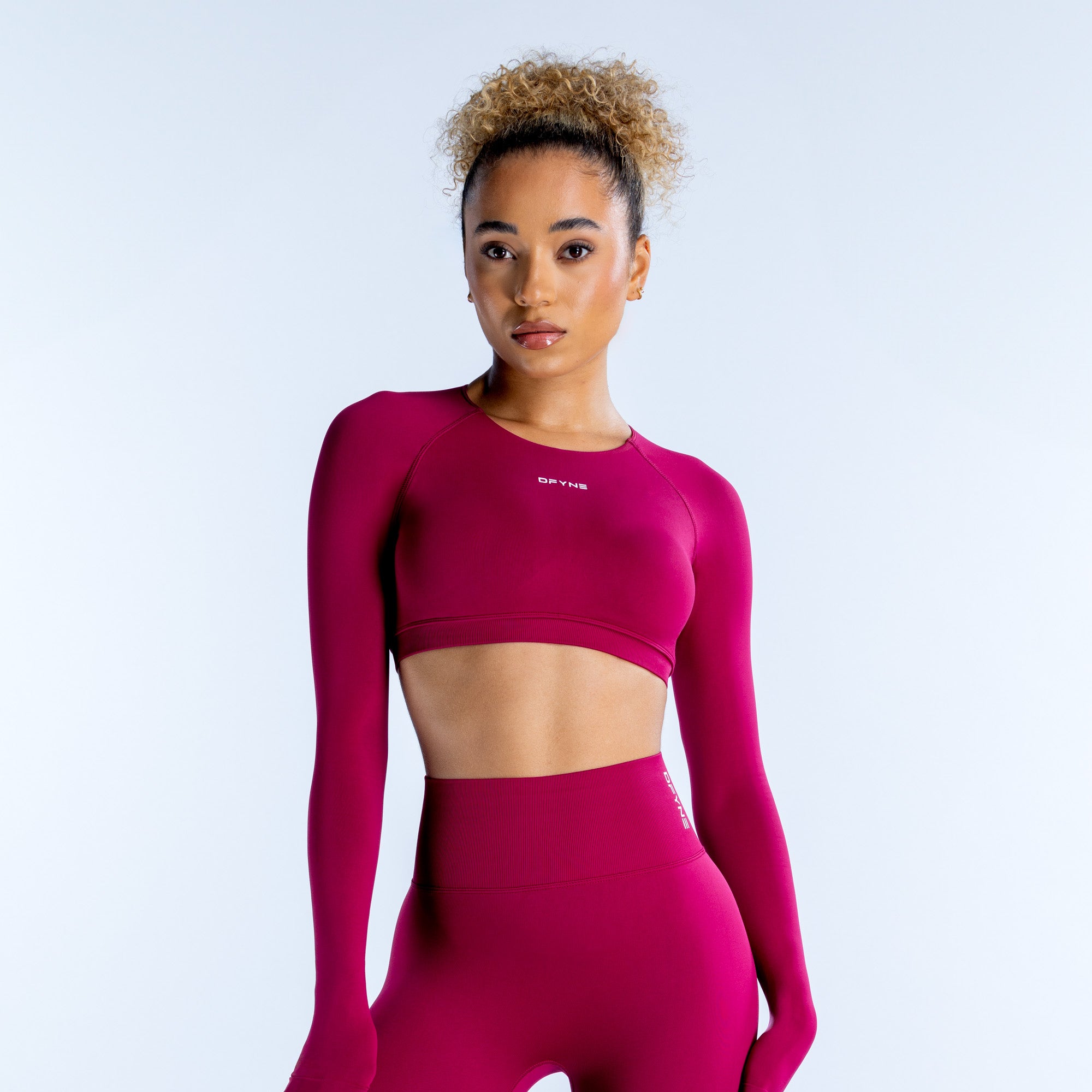 Dámské Top DFYNE Dynamic Long Sleeve Crop Fuchsie | RWPUMO759