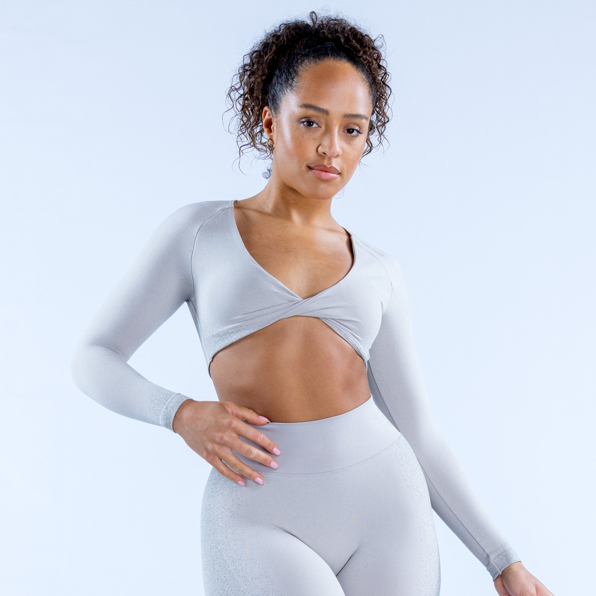 Dámské Top DFYNE Ignite Twist Front Crop Světle Šedé | SKACXU306