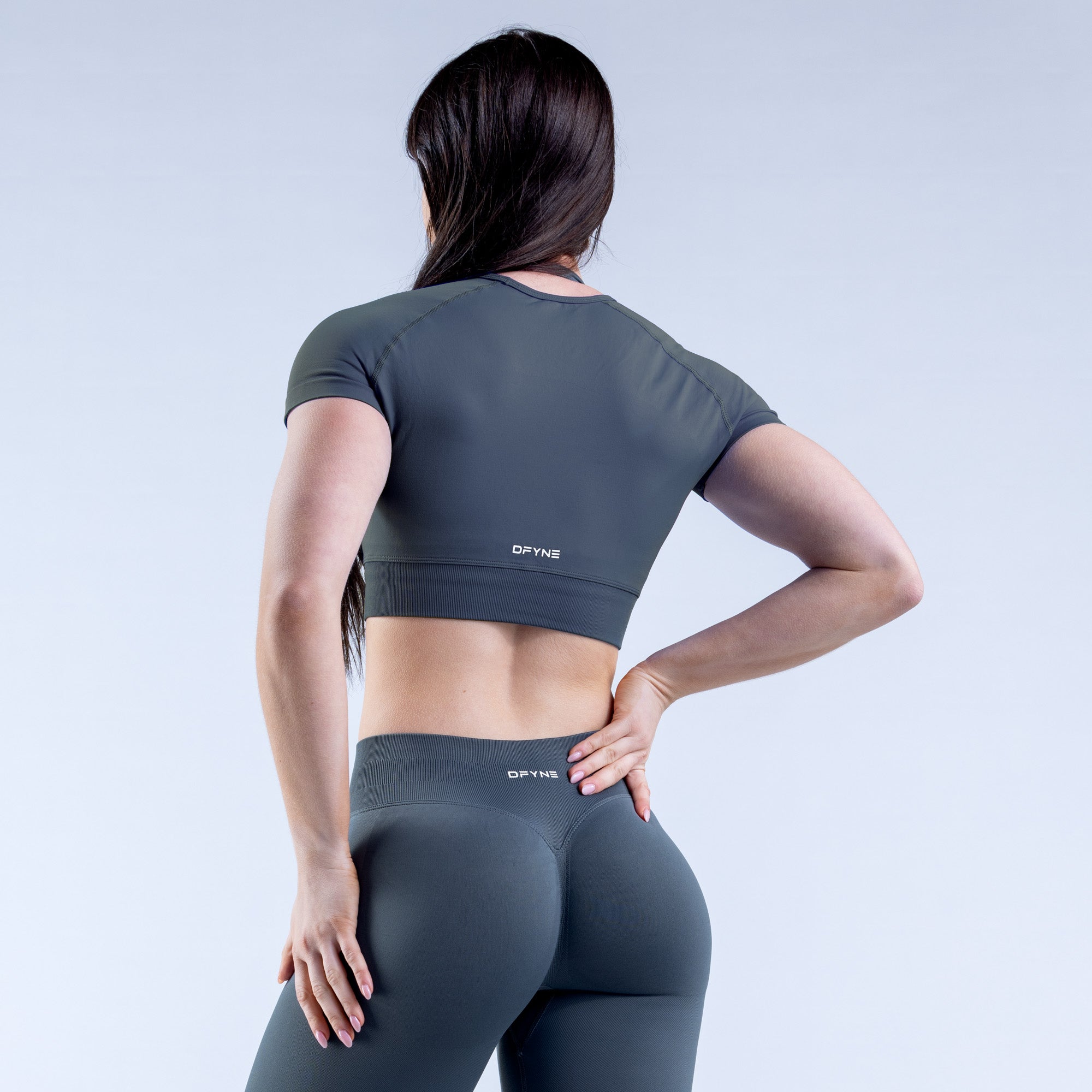 Dámské Top DFYNE Impact Crop Šedé | NBTJYP365