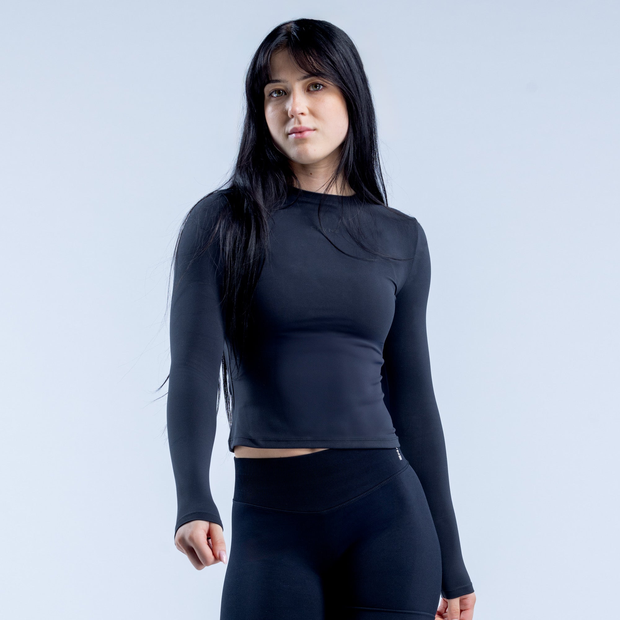 Dámské Top DFYNE Origin Fitted Long Sleeve Černé | KFMVLO519