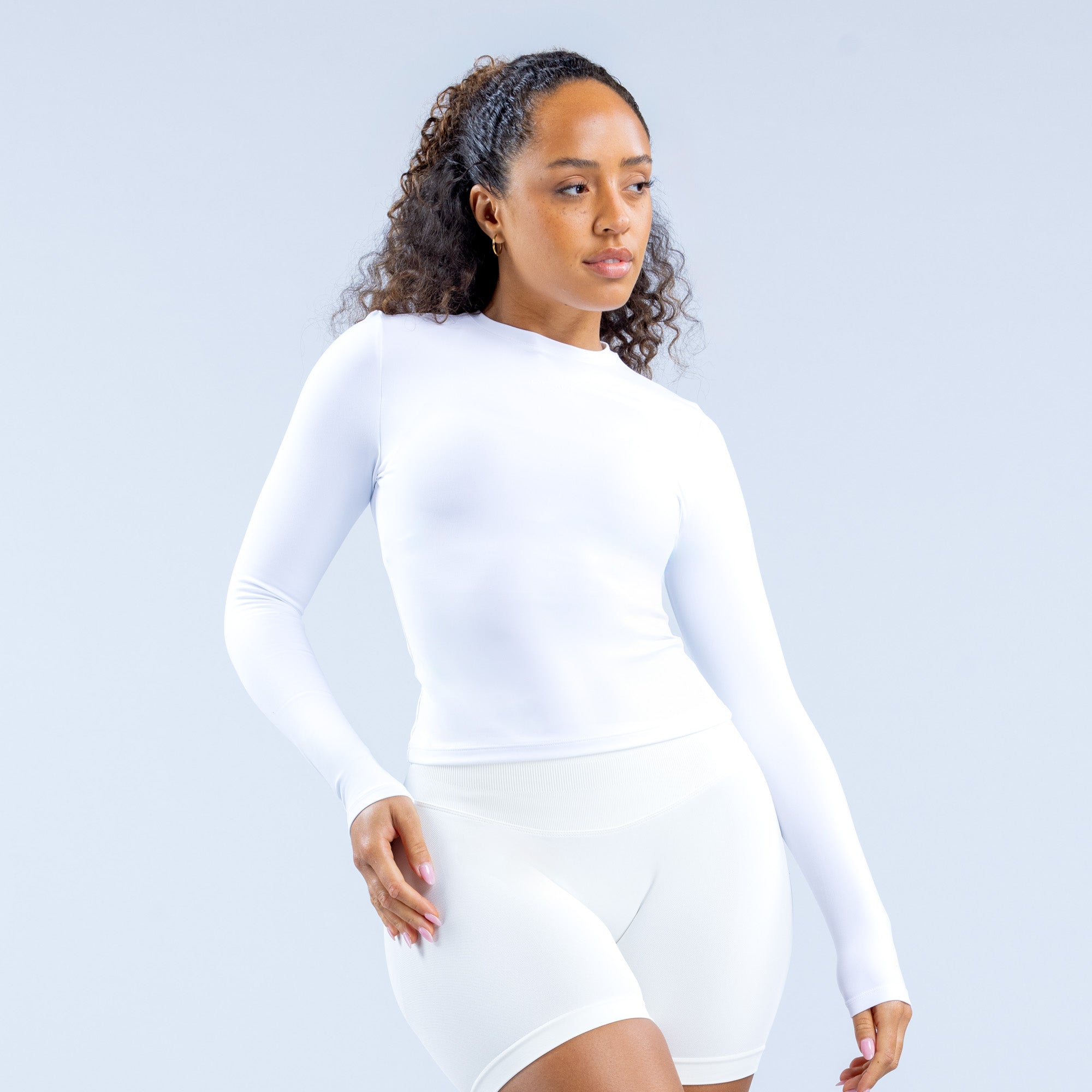 Dámské Top DFYNE Origin Fitted Long Sleeve Bílé | KWZXAC254