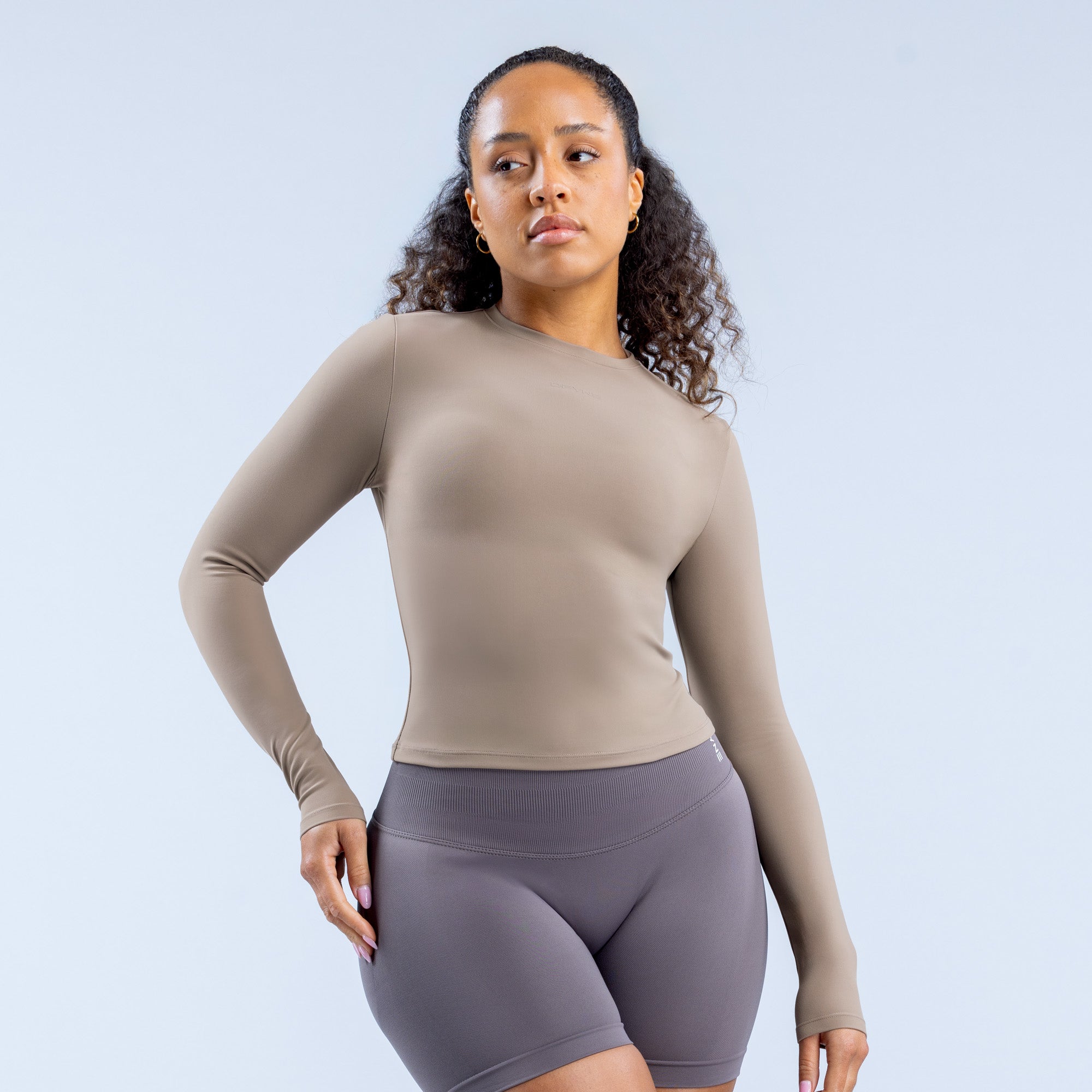 Dámské Top DFYNE Origin Fitted Long Sleeve Hnědožlutý | AFEVGM056