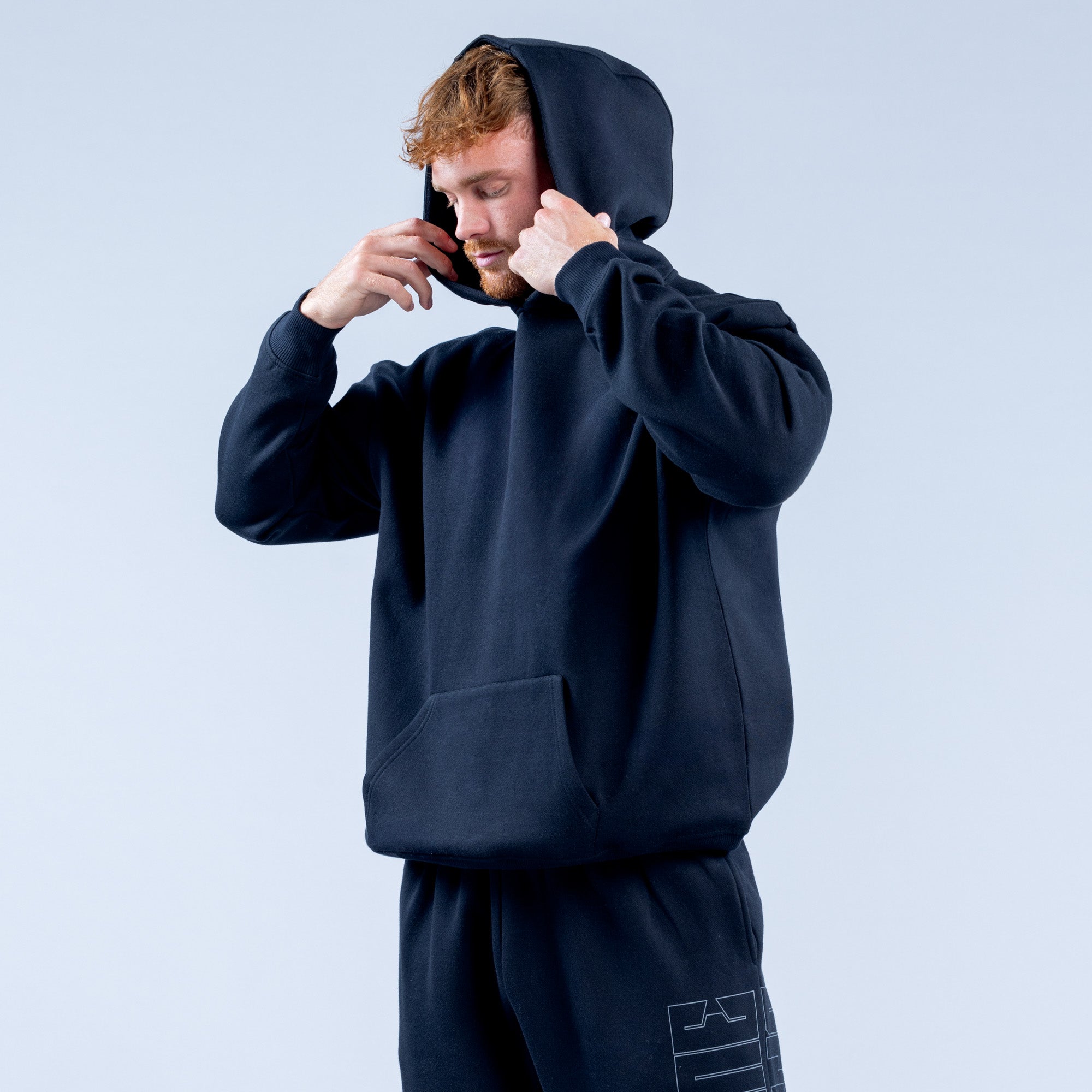 Pánské Mikina s Kapucí DFYNE Recharge Graphic Černé | YWCNTU296