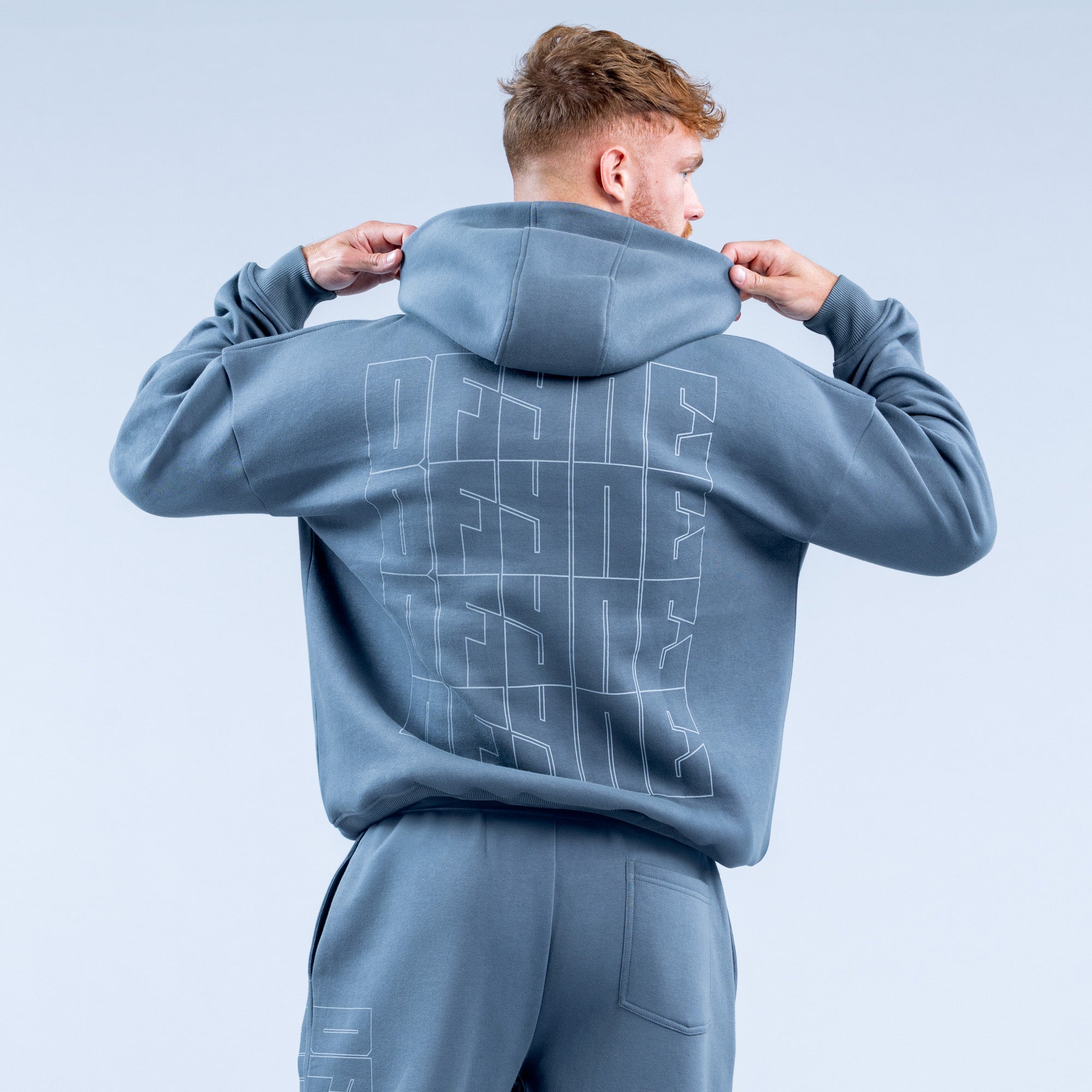 Pánské Mikina s Kapucí DFYNE Recharge Graphic Šedé | IUXCTL542