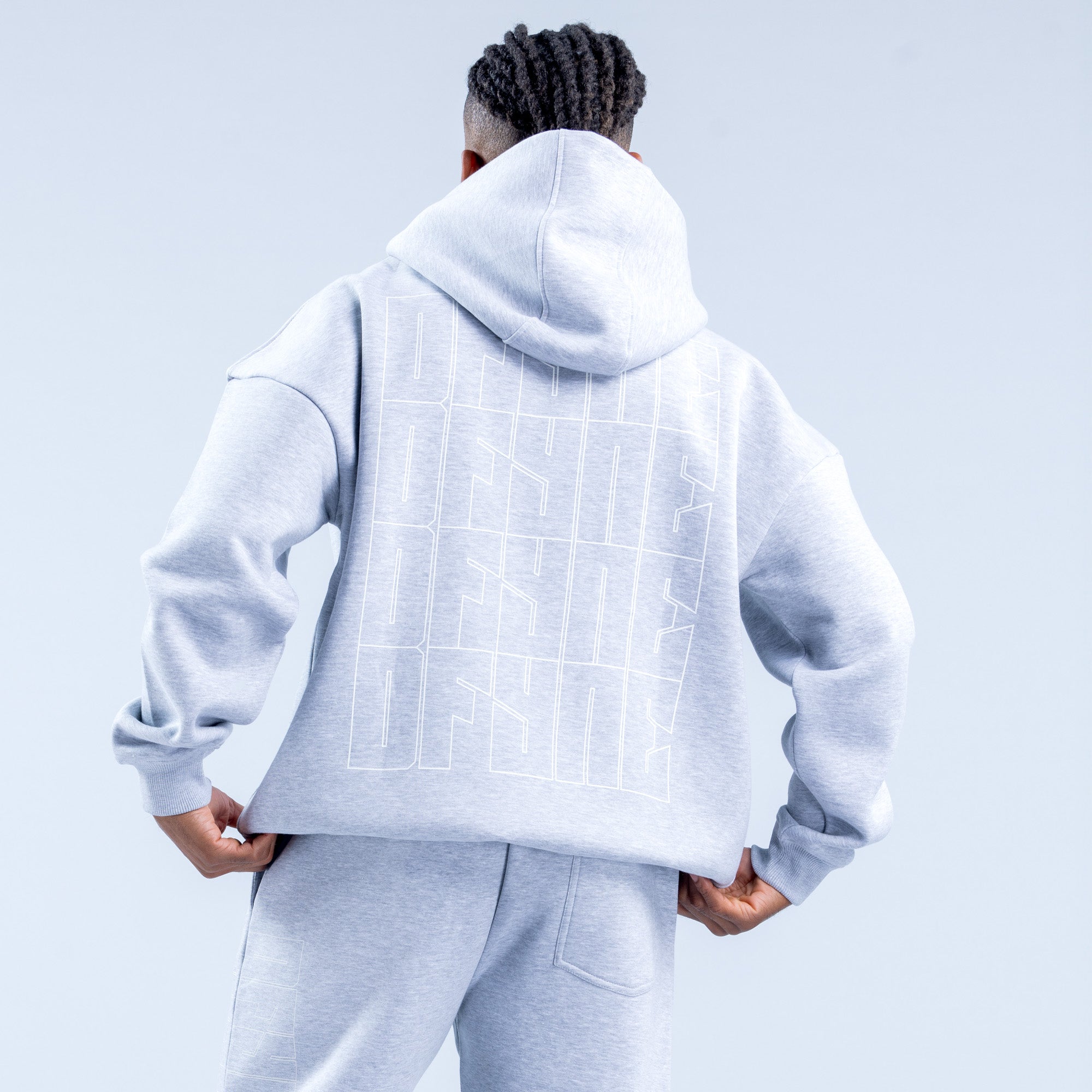 Pánské Mikina s Kapucí DFYNE Recharge Graphic Šedé | BLJOYH367