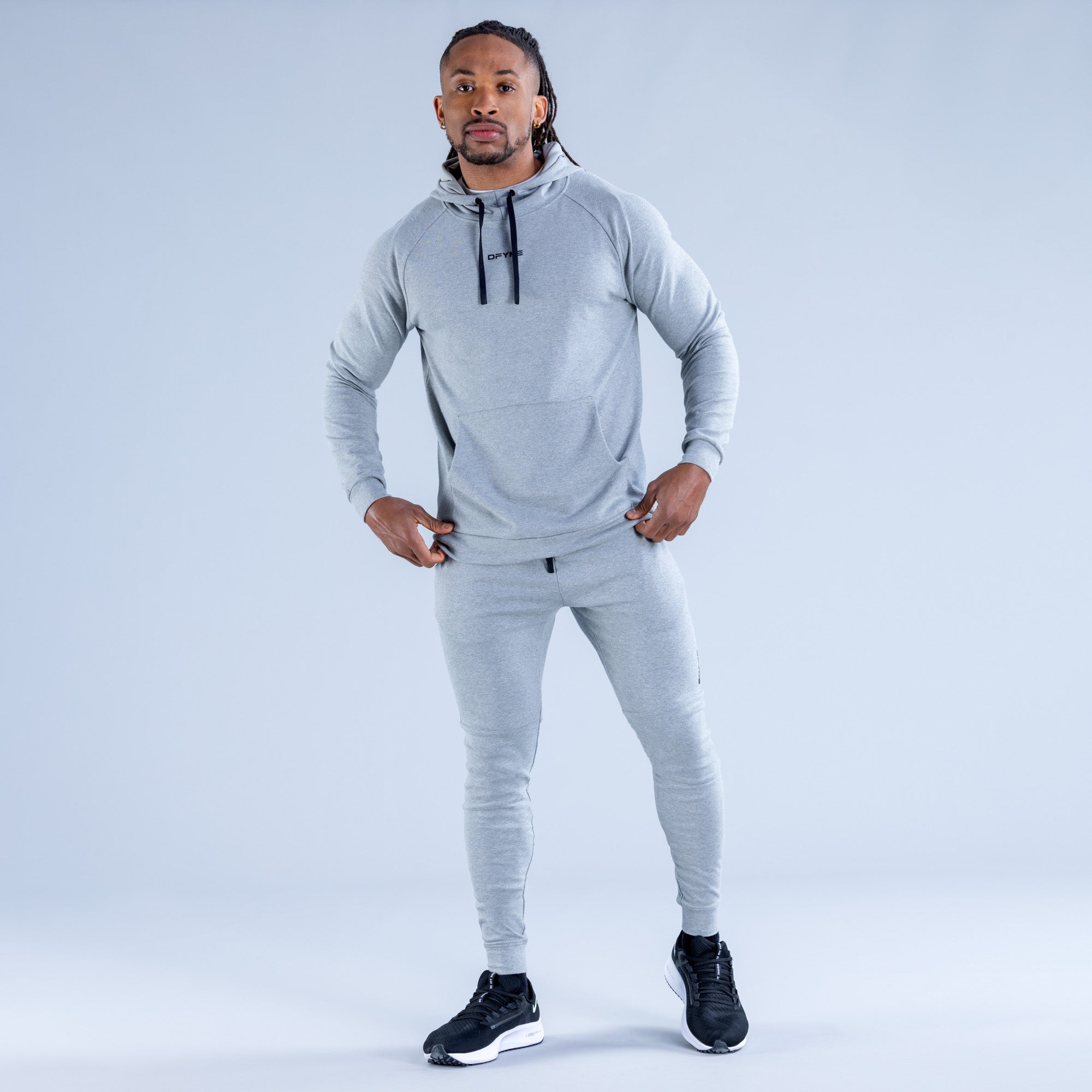 Pánské Mikina s Kapucí DFYNE Stealth Midweight Šedé | EGYVRF736