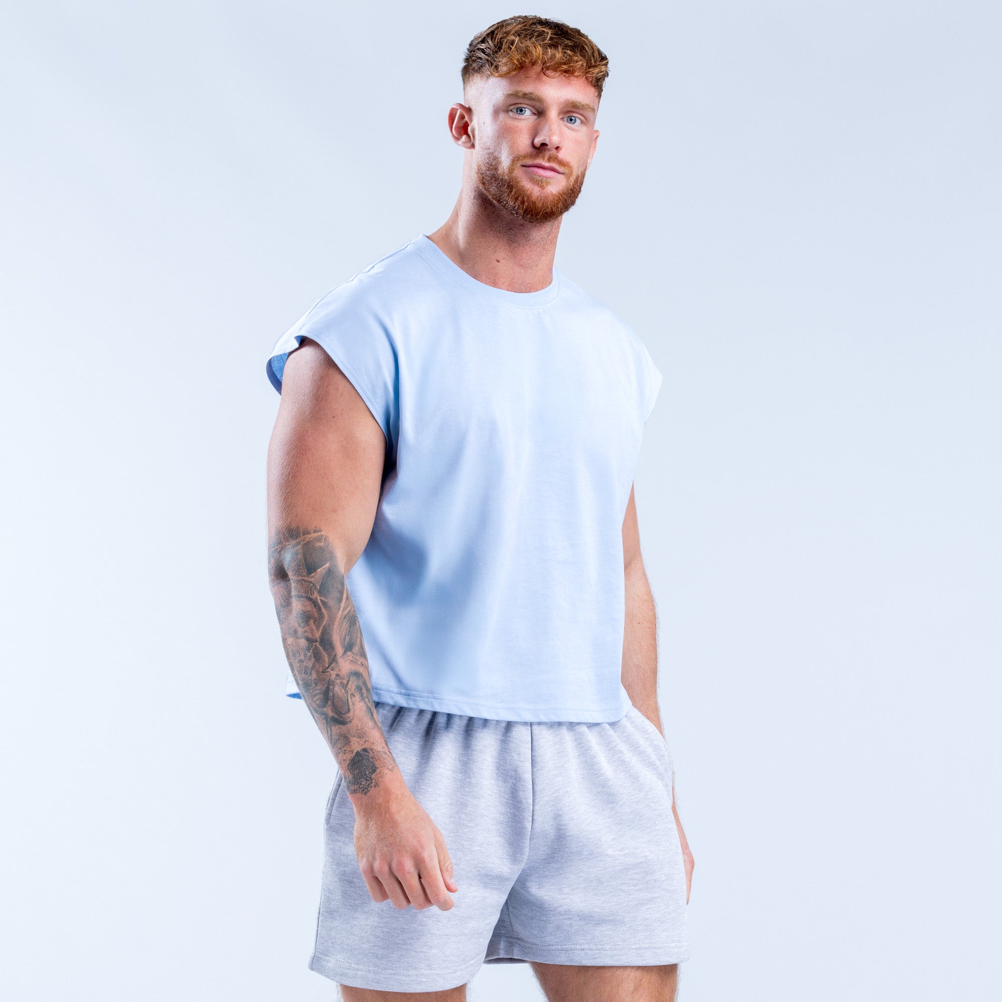 Pánské Tílko DFYNE Signature Crop Blankyt | GMQULX394