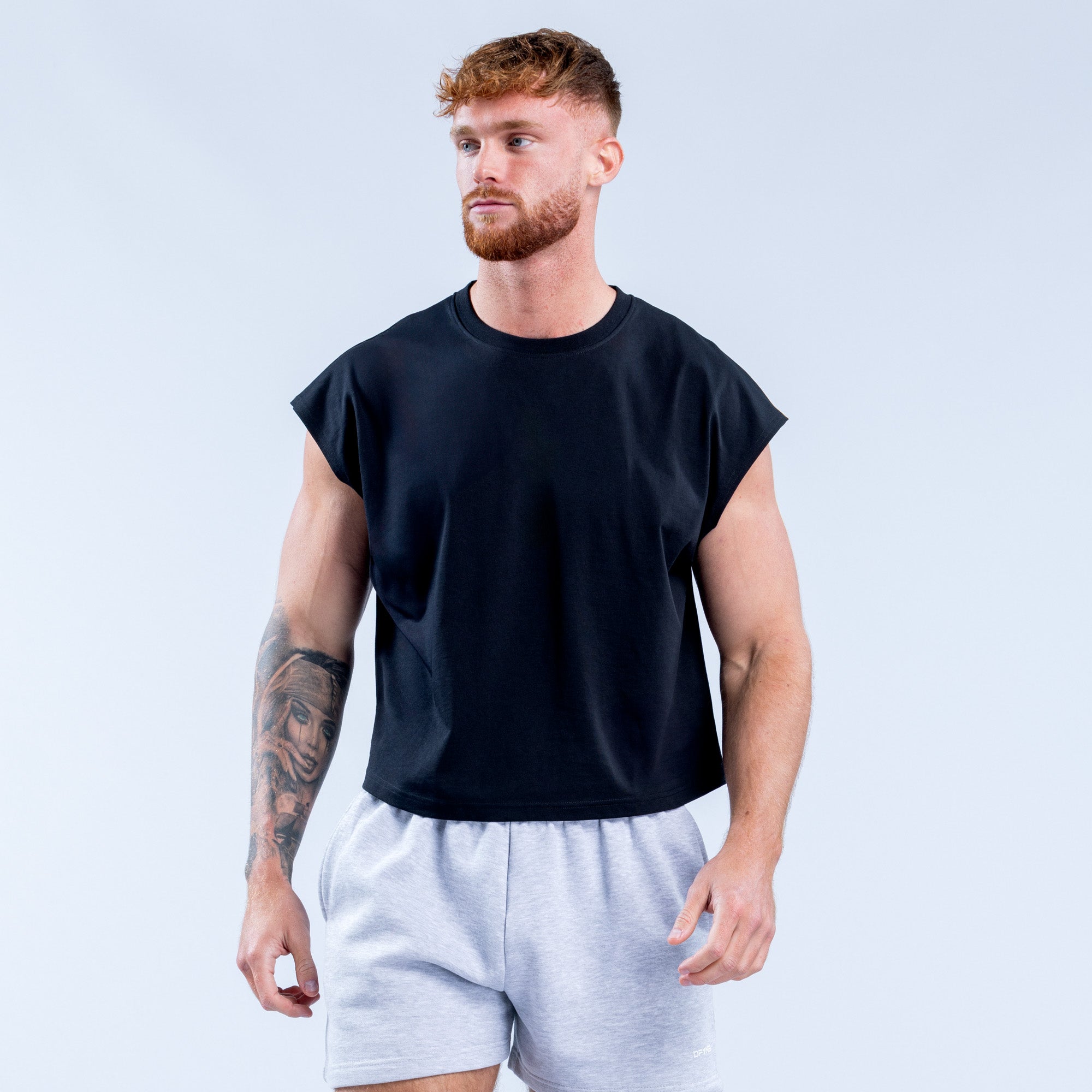 Pánské Tílko DFYNE Signature Crop Černé | NCFTKZ178