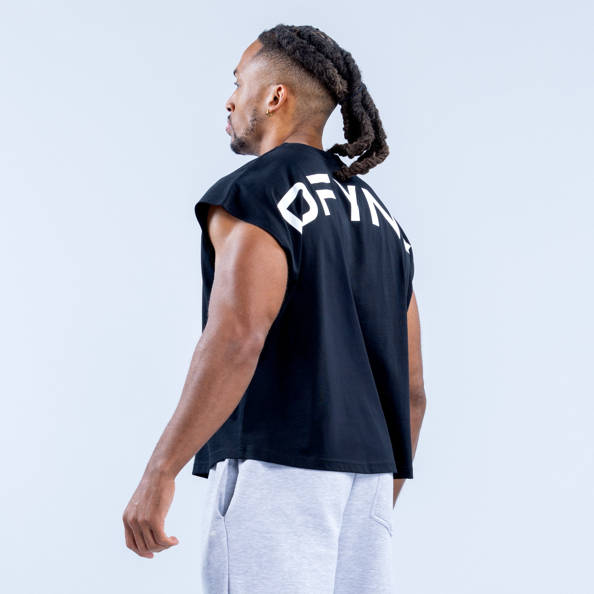 Pánské Tílko DFYNE Signature Crop Černé | NCFTKZ178