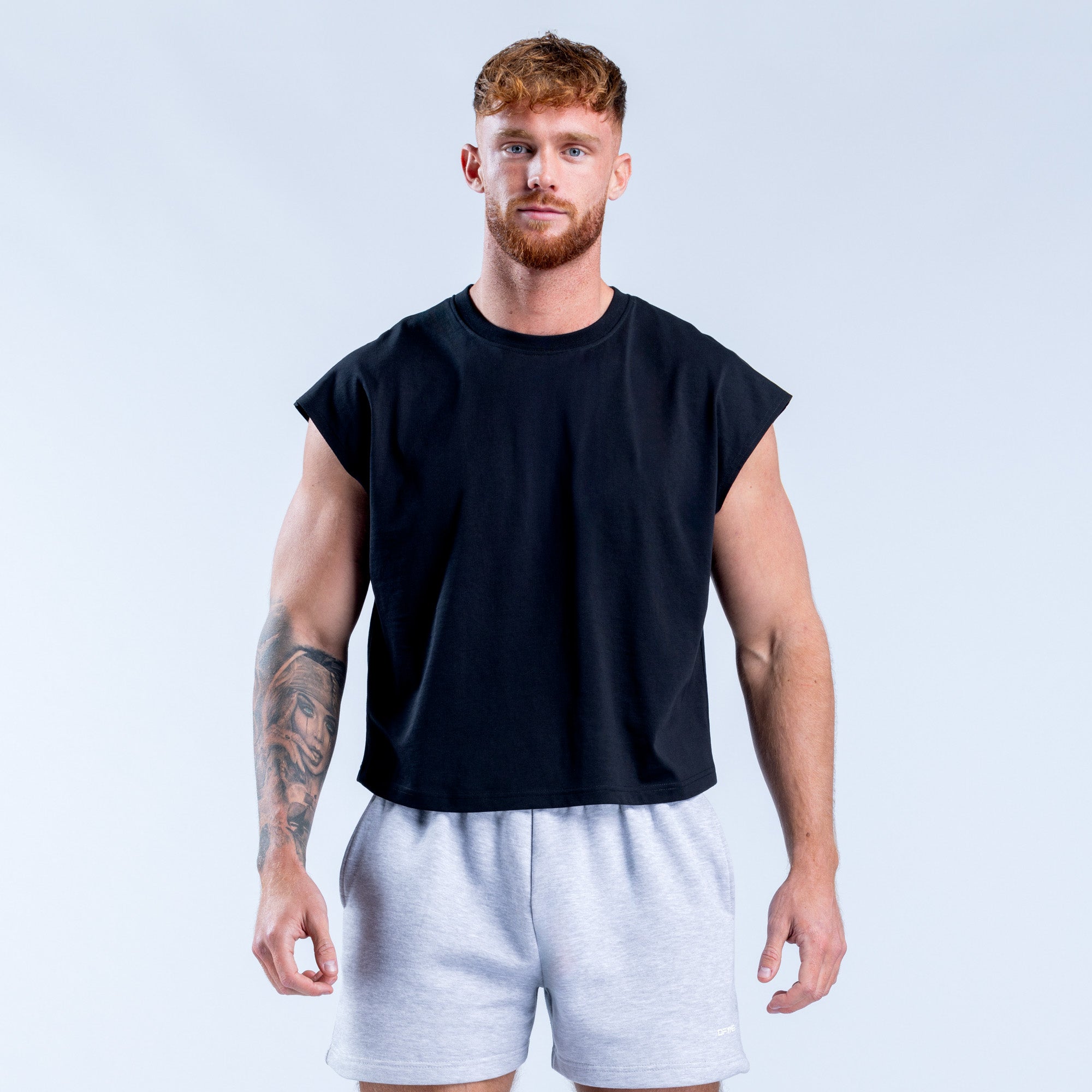 Pánské Tílko DFYNE Signature Crop Černé | NCFTKZ178