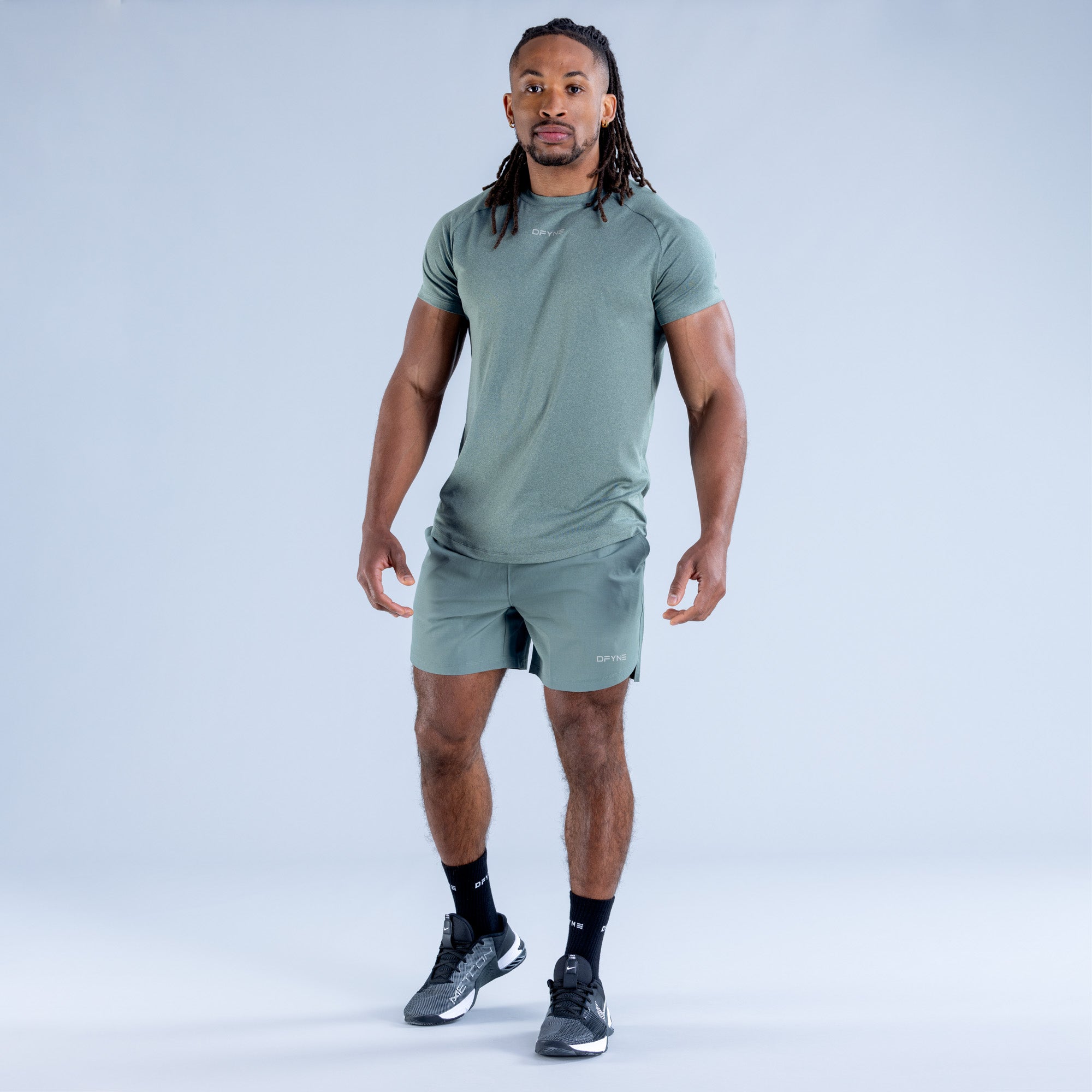 Pánské Tričko DFYNE Stealth Training Olivy Zelené | AXNJOW370